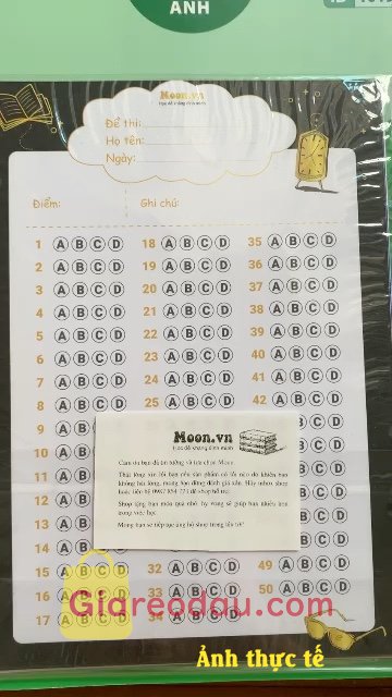 Giảm giá Phiếu trắc nghiệm ôn thi thpt quốc gia. được tặng kèm khi mua sách tổng ôn ngữ pháp của cô Trang Anh, giấy. 