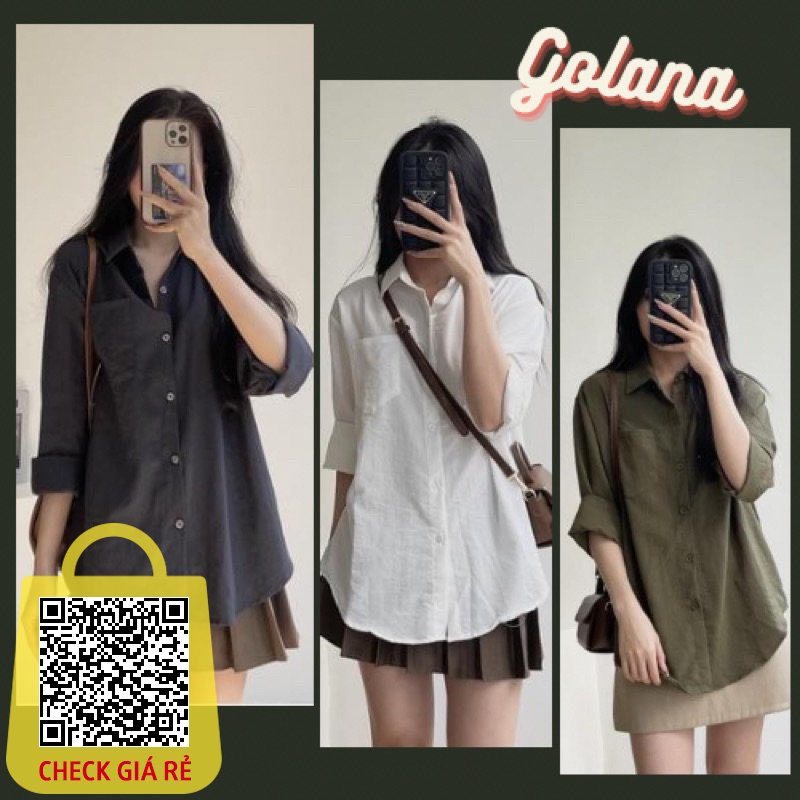 Áo sơ mi nữ dài tay form rộng ulzzang kiểu hàn basic 10 màu dễ phối đồ )có bigsize) )Có Sẵn- Giao Ngay)