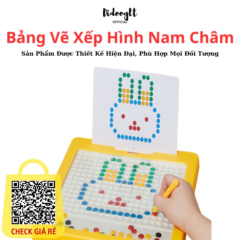 Bảng Vẽ Xếp Hình Nam Châm Cho Bé Thế Hệ Mới Đồ Chơi Giáo Dục Xếp Hình Nam Châm Kèm Bút ( Mẫu Mới )