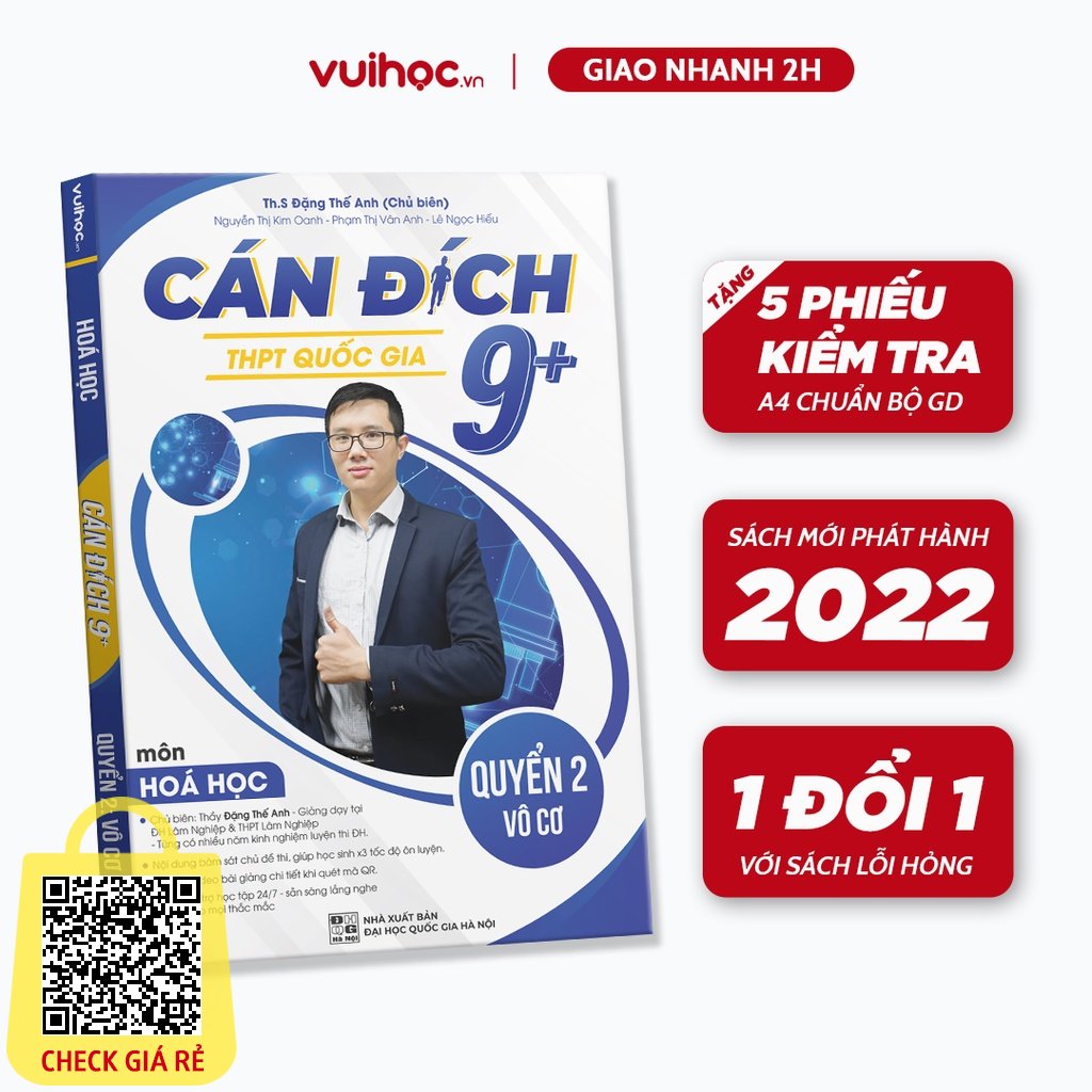 Bộ 2 Cuốn Sách Cán đích 9+ Luyện Thi THPT QG 2023 Môn Hóa Hữu Cơ+ Vô Cơ Vuihoc.vn