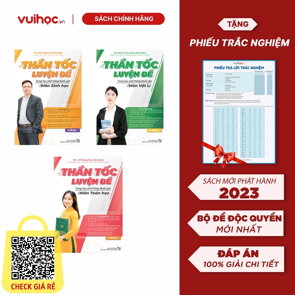 Bộ 3 Sách Thần Tốc Luyện Đề Toán-Lý-Sinh Ôn Thi THPT Quốc Gia 2023 - Bám Sát Cấu Trúc Đề Thi 2023