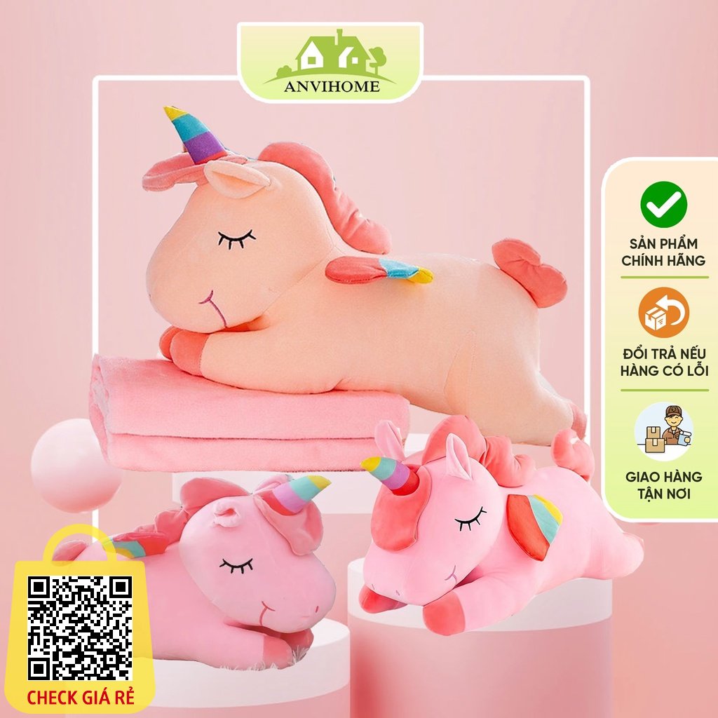 Bộ chăn gối KÌ LÂN Pony (unicorn) ANVIHOME kèm chăn