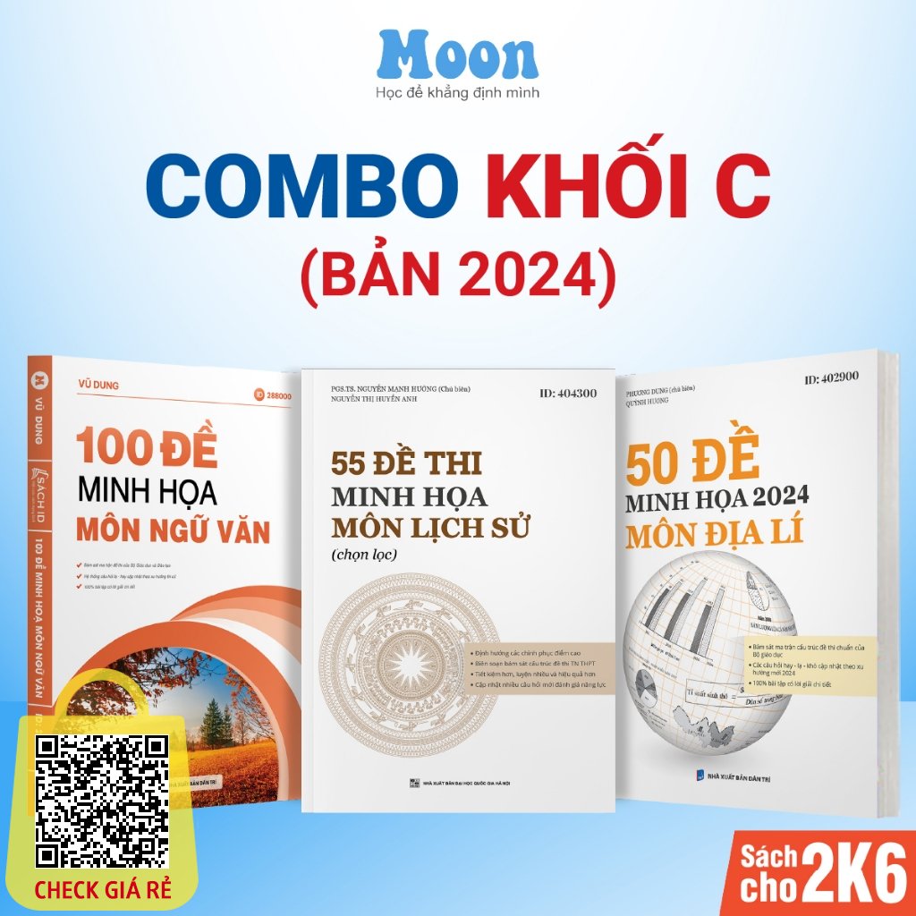 Bộ đề luyện thi trắc nghiệm khối C - sách ôn thi thpt quốc gia 2024 xã hội Moonbook