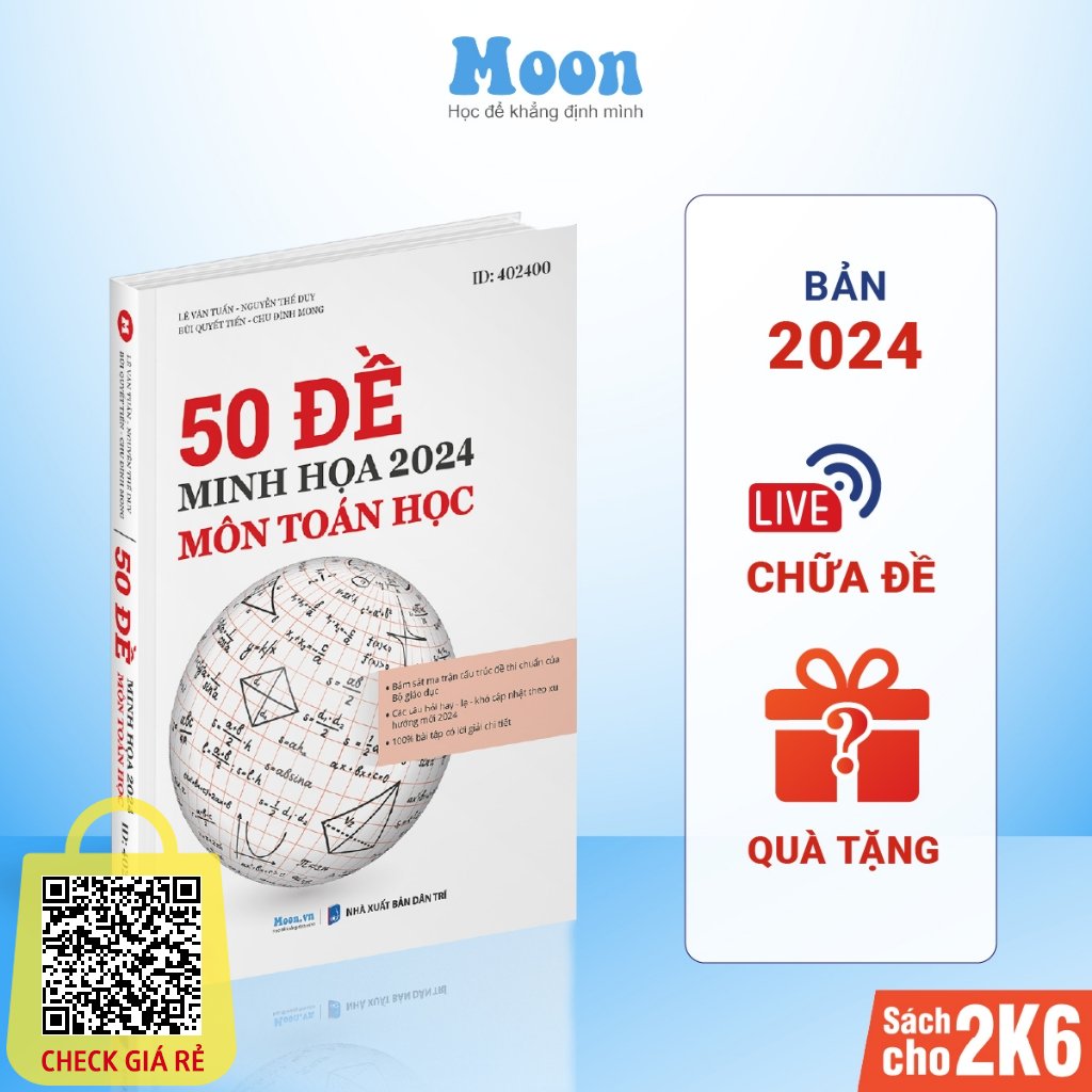 Bộ đề minh họa ôn luyện thi THPT Quốc gia 2024: Sách 50 đề trắc nghiệm môn Toán - Sách ID