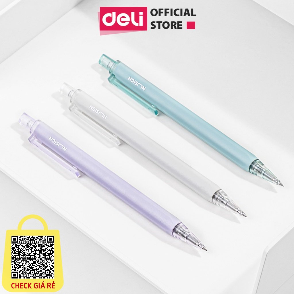 Bút Bi Nước Mực Gel Cao Cấp Deli BST Nusign Ngòi 0.5mm Đầu Bấm Bút Học Sinh Văn Phòng Mực Đen Nhanh Khô Viết Bi