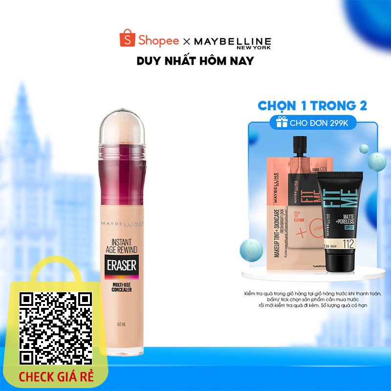 Bút cushion che khuyết điểm giảm quầng thâm Maybelline Instant Age Rewind 6ml