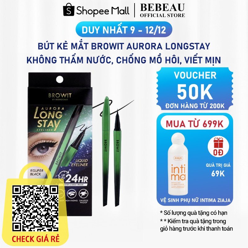 BÚT KẺ MẮT BROWIT AURORA LONGSTAY không thấm nước - chống mồ hôi - viết mịn TV105