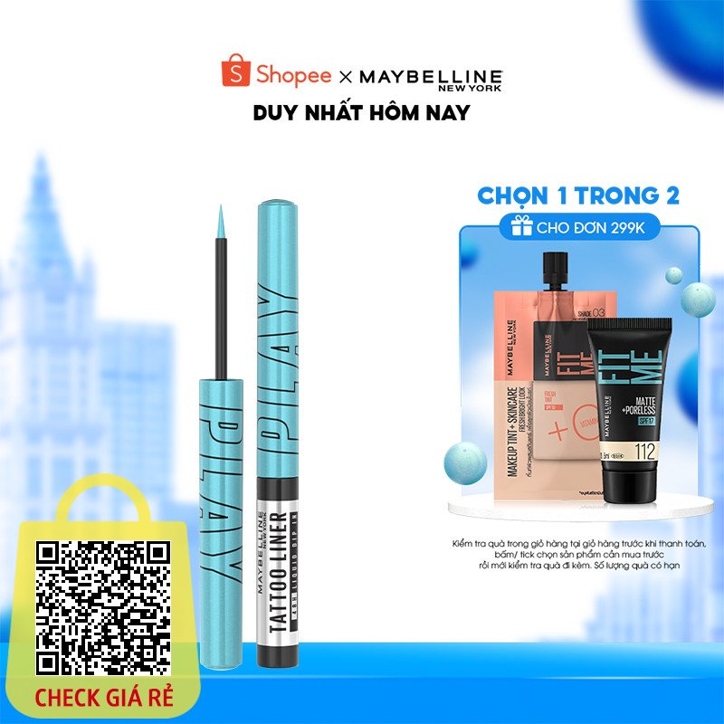 Bút Kẻ Mắt Nước 6 Màu Tattoo Liner Play 48H Lâu Trôi Maybelline New York 2.1ml