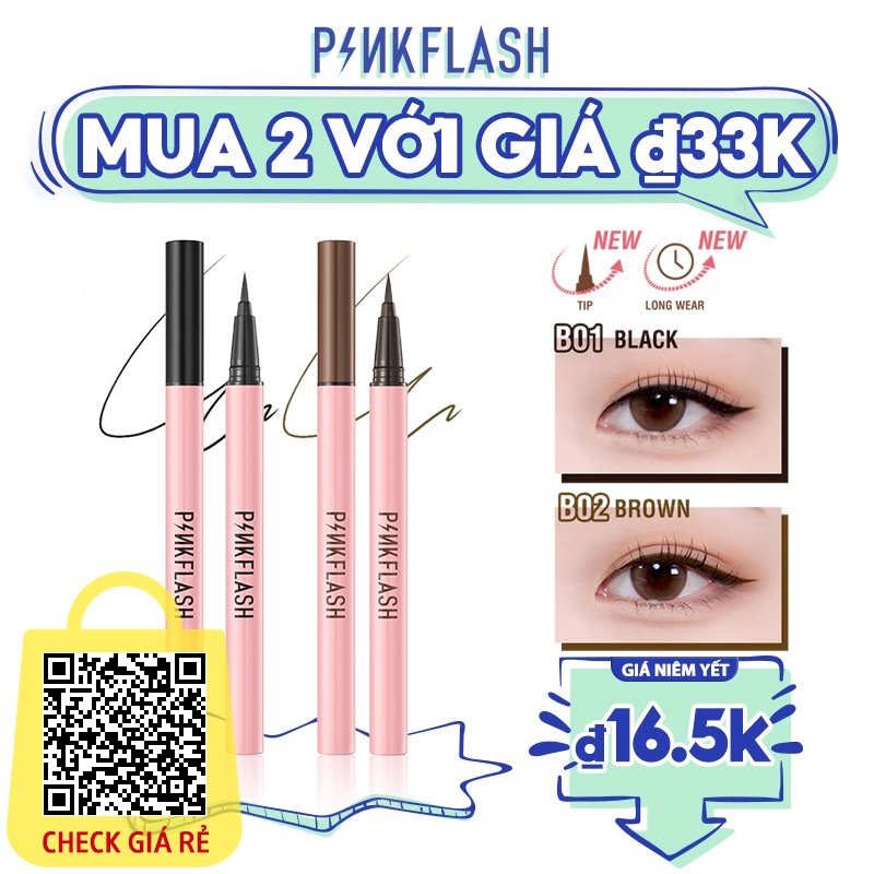 Bút kẻ mắt PINKFLASH chống thấm nước lâu phai lên màu chuẩn 0.8g