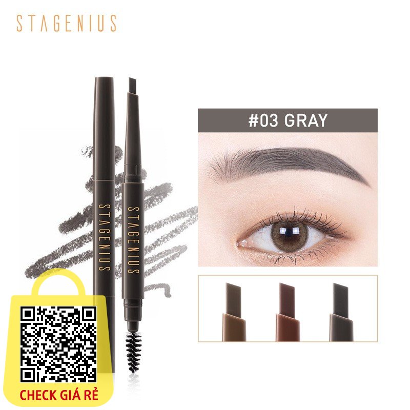 Bút kẻ mày STAGENIUS 2 đầu kháng nước lâu trôi 0.16g