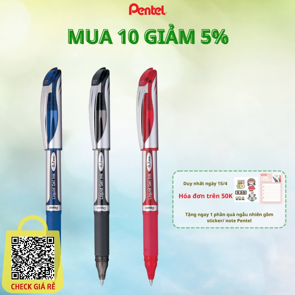 Bút Ký BL57 Pentel Energel Ngòi 0.7mm | Viết Siêu Mượt | Công Nghệ Mực Độc Quyền | Nhanh Khô 1/3 Giây |