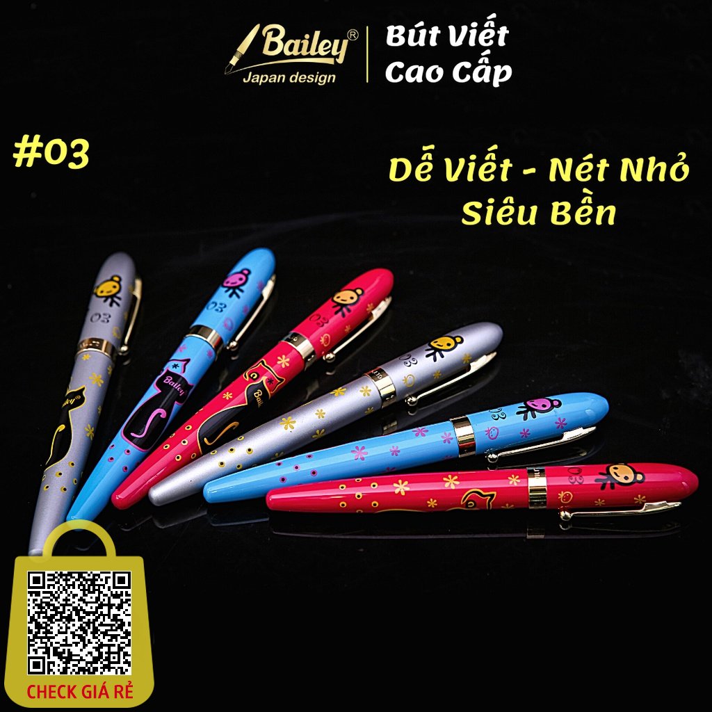 Bút Máy Luyện Viết Chữ Đẹp Đặc Biệt Cho Bé Cấp 1 Nhẹ Nét Thanh Đậm Rất Bền Bailey 03