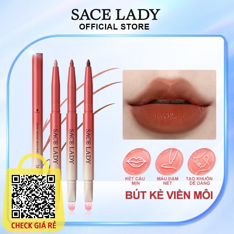 Chì Kẻ Viền Môi SACE LADY Bút kẻ môi Sắc Tố Cao Trang Điểm Cho Nữ