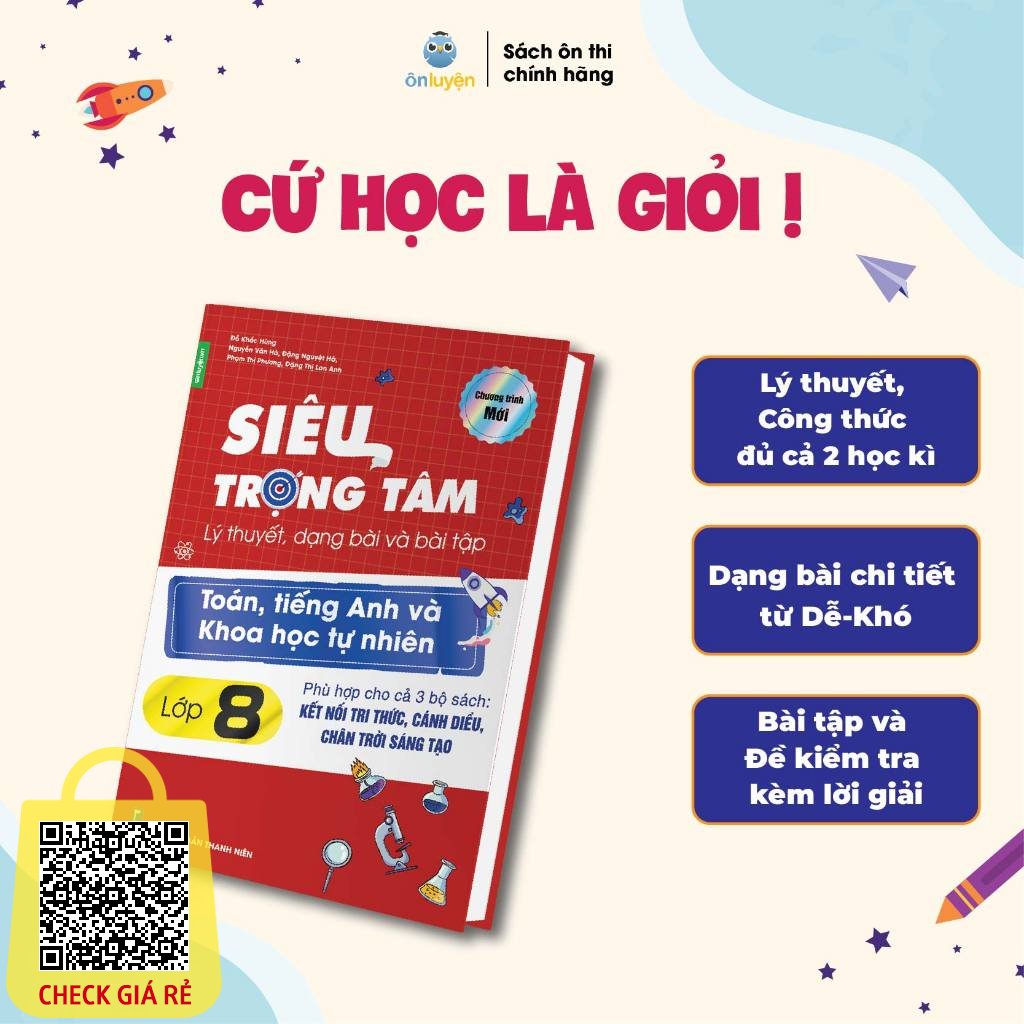 (Chương Trình Mới) Sách Lớp 8 Siêu trọng tâm Toán - Anh - KHTN dùng chung cho cả 3 bộ Kết nối - Chân trời - Cánh diều