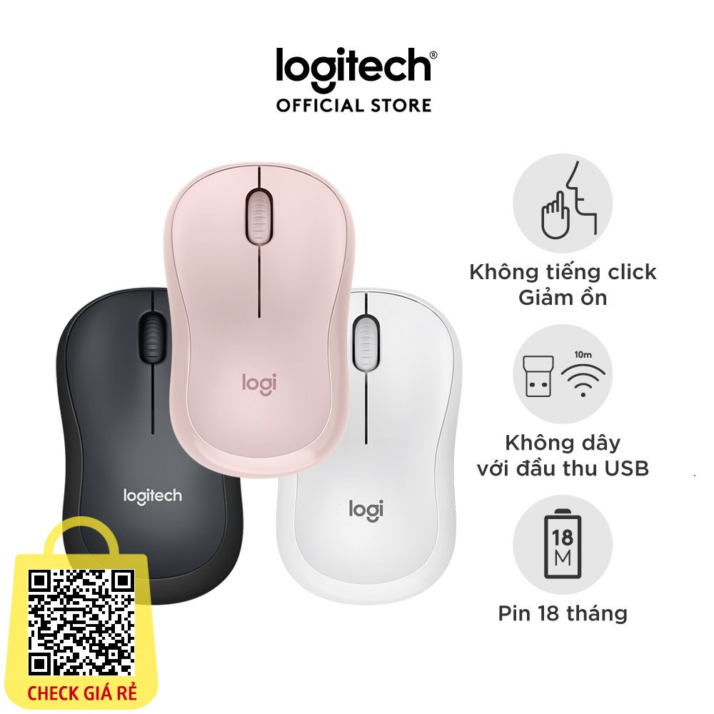 Chuột không dây Logitech M220 Silent - giảm ồn