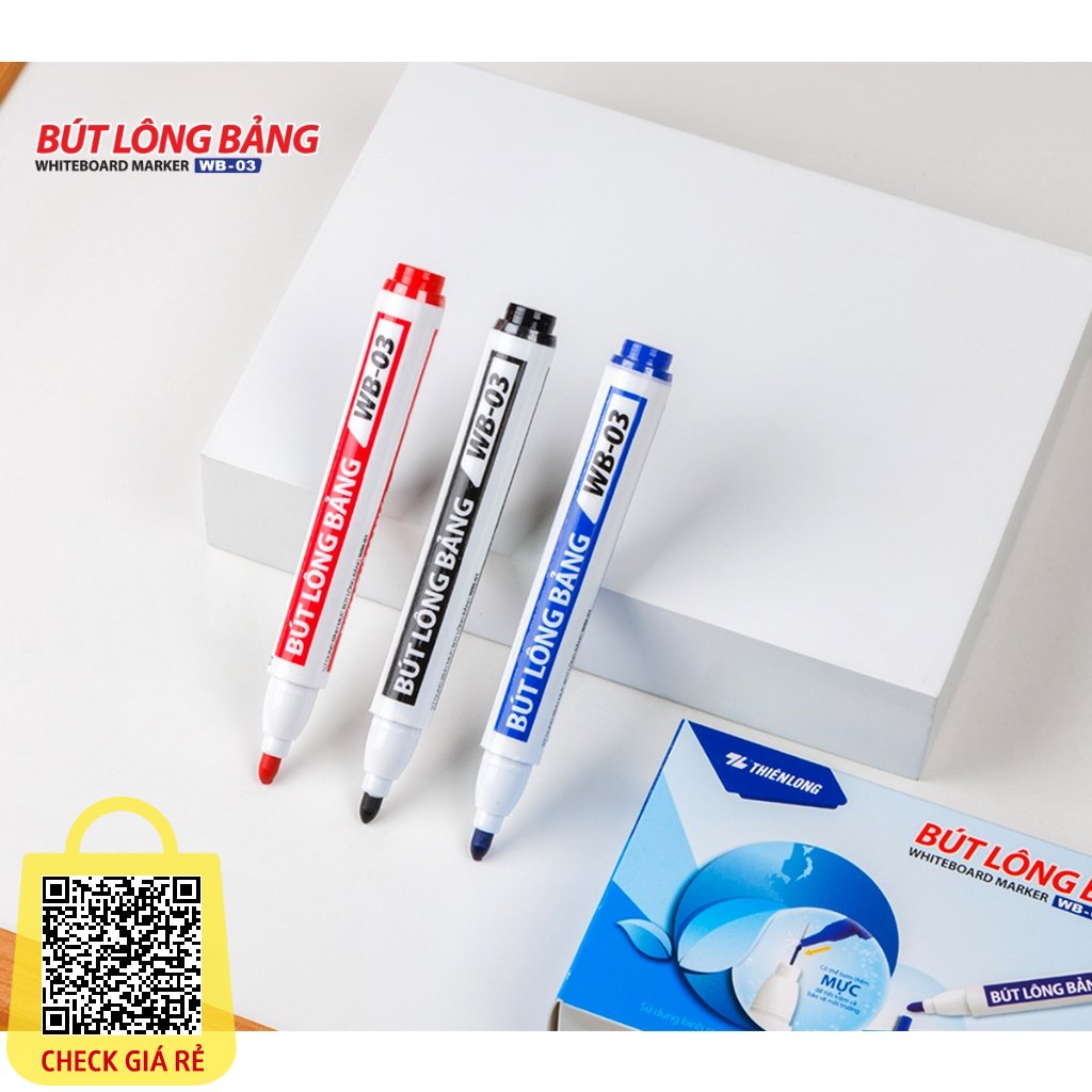 Combo 10 Bút lông viết bảng Thiên Long WB-03 Bút dạ viết bảng xoá được - đầu bút viết êm trơn