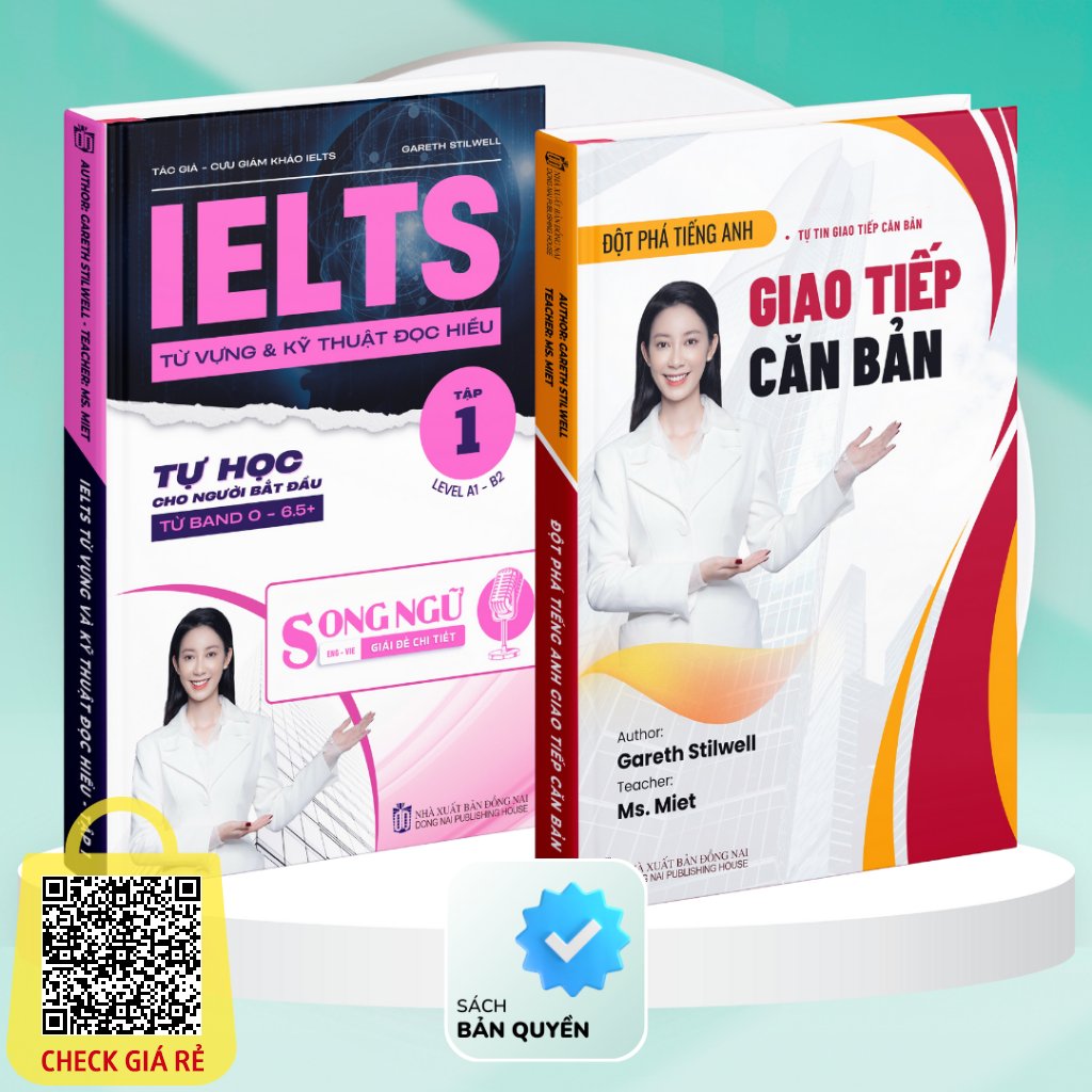 Combo 2 Cuốn Sách Từ Vựng  IELTS Band 6.5  & Kỹ Thuật Đọc Hiểu Và Sách Giao Tiếp Căn Bản Dành Cho Người Mất Gốc