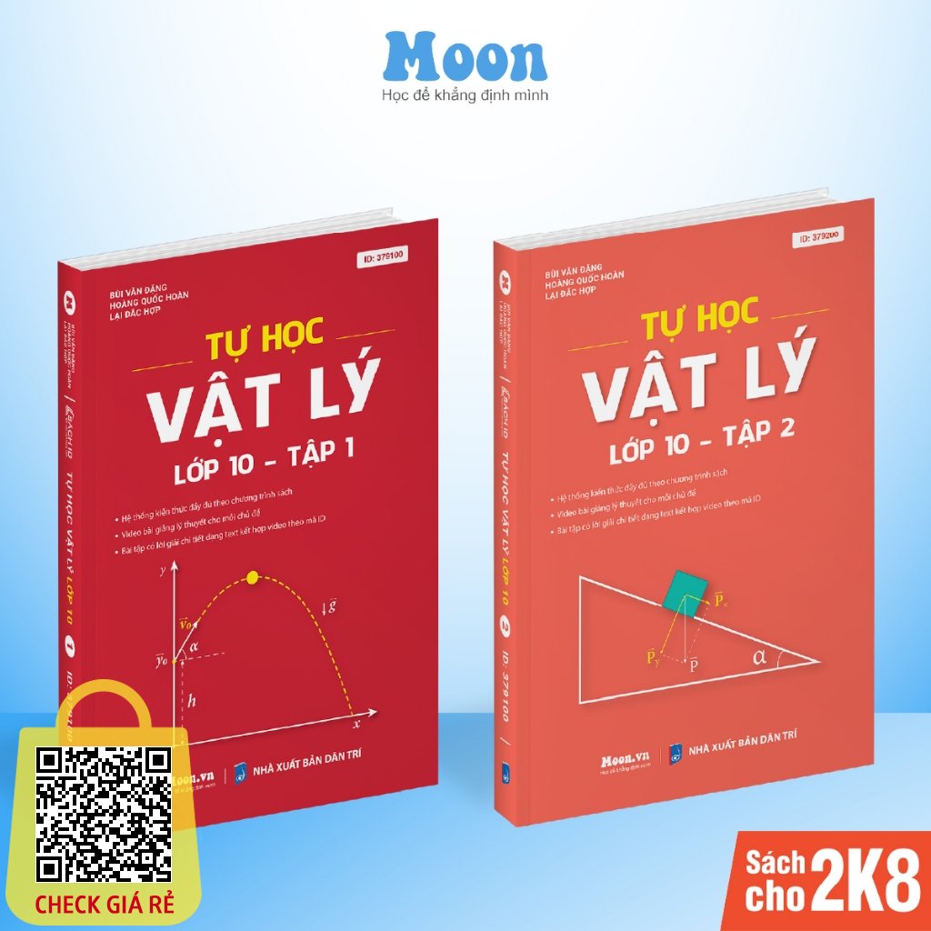 Combo 2 Sách id tự học Vật lý lớp 10 chuẩn chương trình mới moonbook