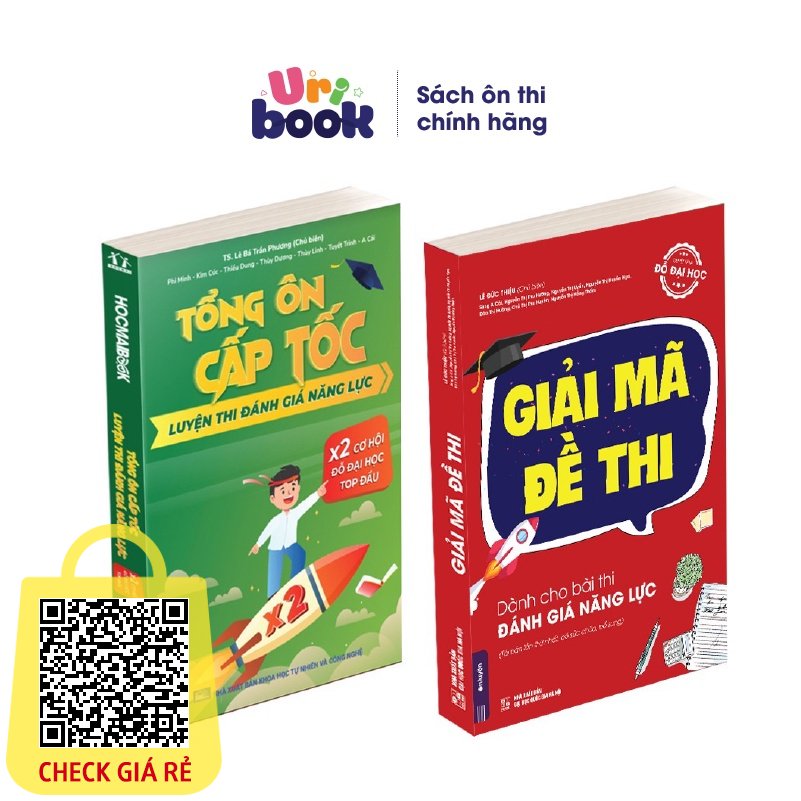 Combo 2 Sách Tổng Ôn Cấp Tốc Luyện Thi Đánh Giá Năng Lực và Giải mã đề thi Đánh Giá Năng Lực ĐHQG Hà Nội