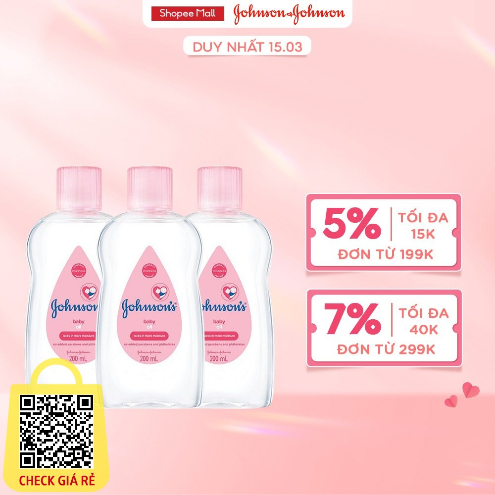 Combo 3 Chai Dầu Mát Xa Johnson's Baby Oil 200ml