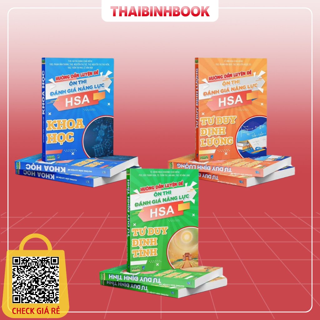 Combo 3 Quyển Hướng Dẫn Luyện Đề Ôn Thi Đánh Giá Năng Lực HSA (Tư Duy Định Tính, Tư Duy Định Lượng, Khoa Học)