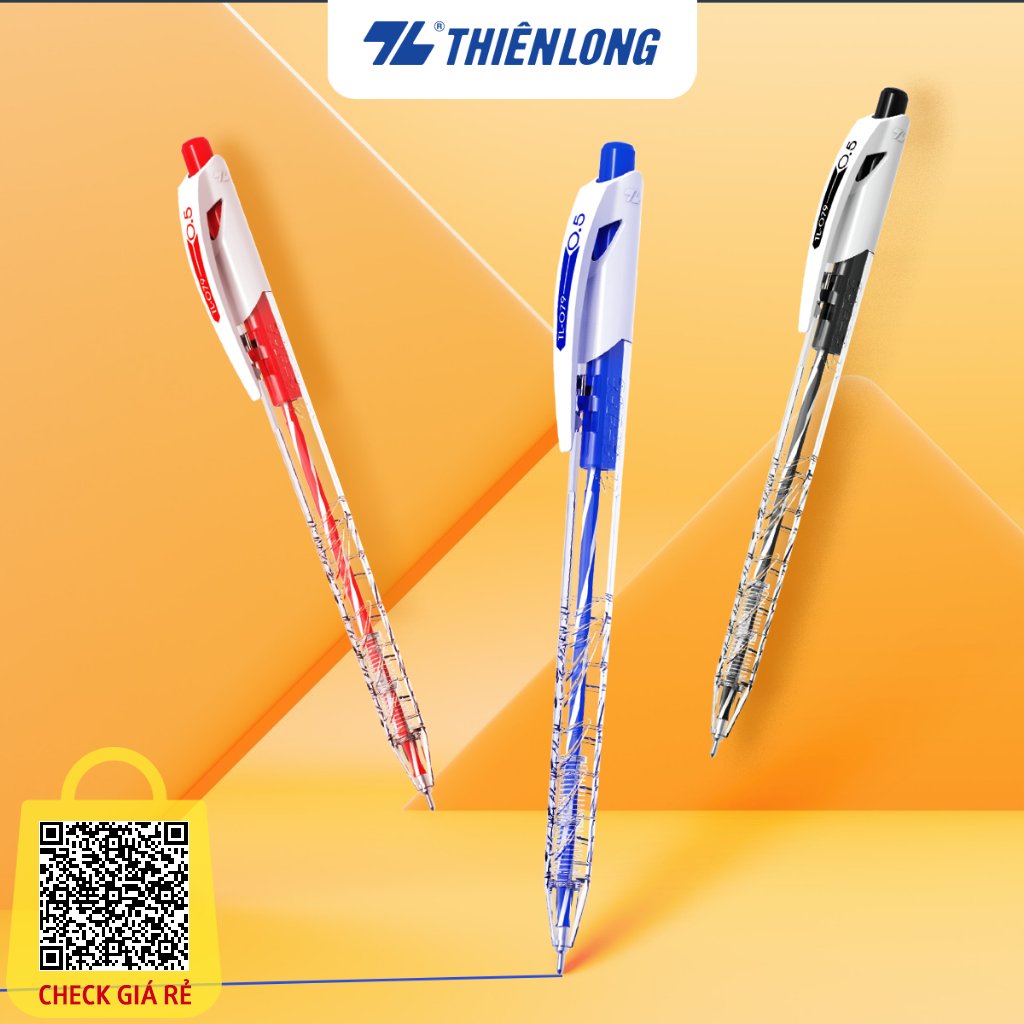 Combo 5/10/20 Bút Bi Thiên Long TL-079 ngòi 0.5mm mực xanh/đỏ/đen nét viết thanh mảnh thiết kế trẻ trung năng động