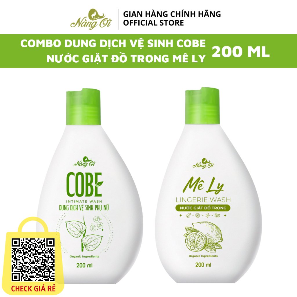 Combo Dung Dịch Vệ Sinh COBE 200ml & Nước Giặt Đồ Trong Mê Ly 200ml Nàng Ơi