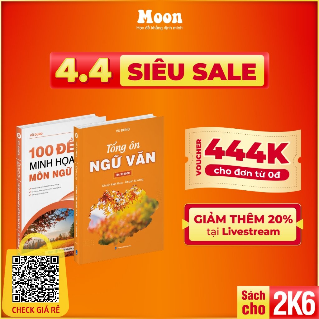 Combo sách bộ đề và tổng ôn Ngữ Văn luyện thi đánh giá năng lực và ôn thi THPT Moonbook