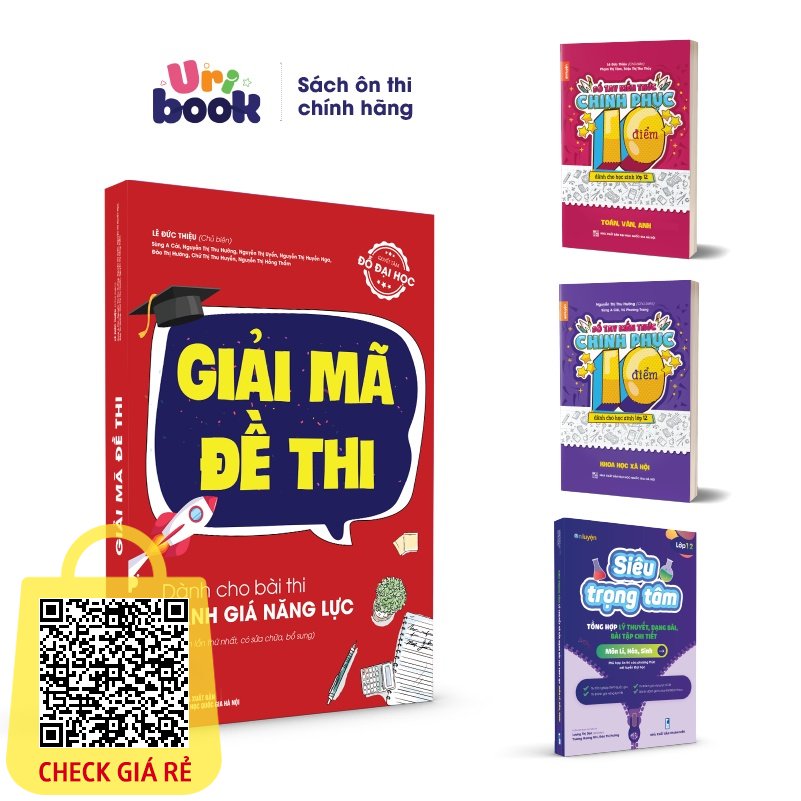 Combo Sách Giải mã đề thi Đánh giá năng lực ĐHQG Hà Nội và 3 Sổ tay kiến thức 9 môn:Toán Văn Anh Lí Hóa Sinh Sử Địa GDCD