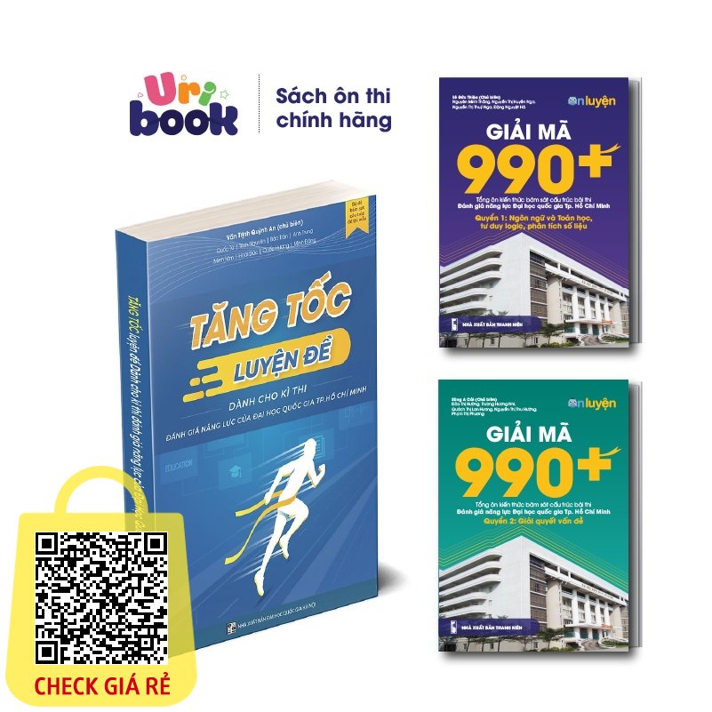 Combo Sách Tăng tốc luyện đề và Giải mã 990+ Tổng ôn kiến thức bài thi đánh giá năng lực ĐHQG HCM