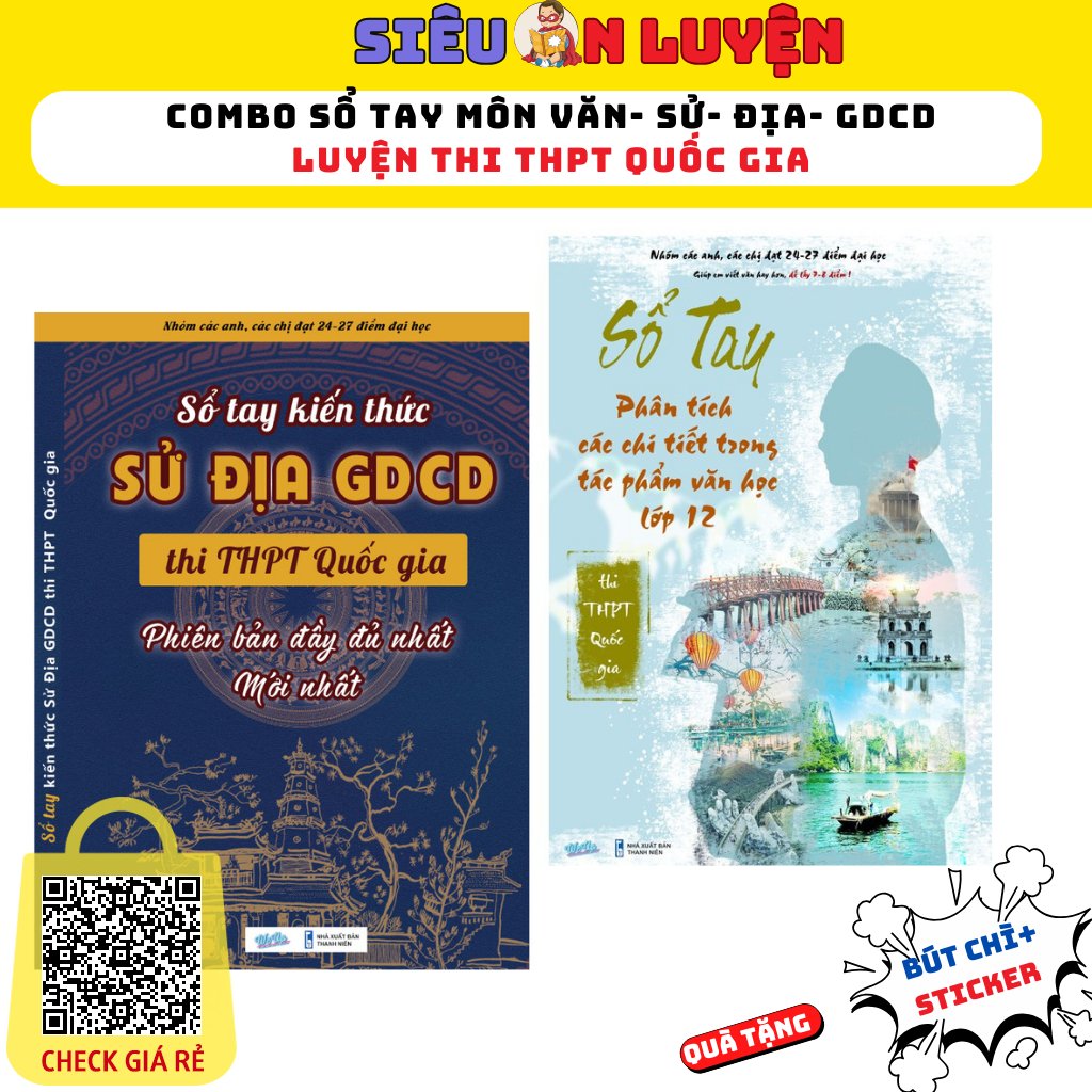 Combo sổ tay văn học & Sổ tay xã hội 3 môn: sử, địa, GDCD lớp 12 Thi THPT Quốc Gia- Phiên bản mới và đầy đủ nhất