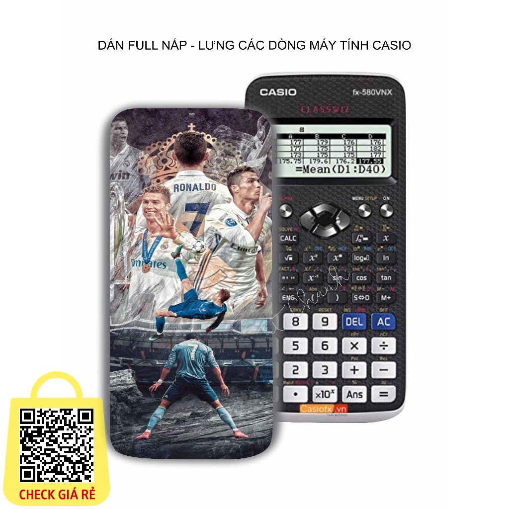 CR7 Hình dán máy tính full các dòng casio