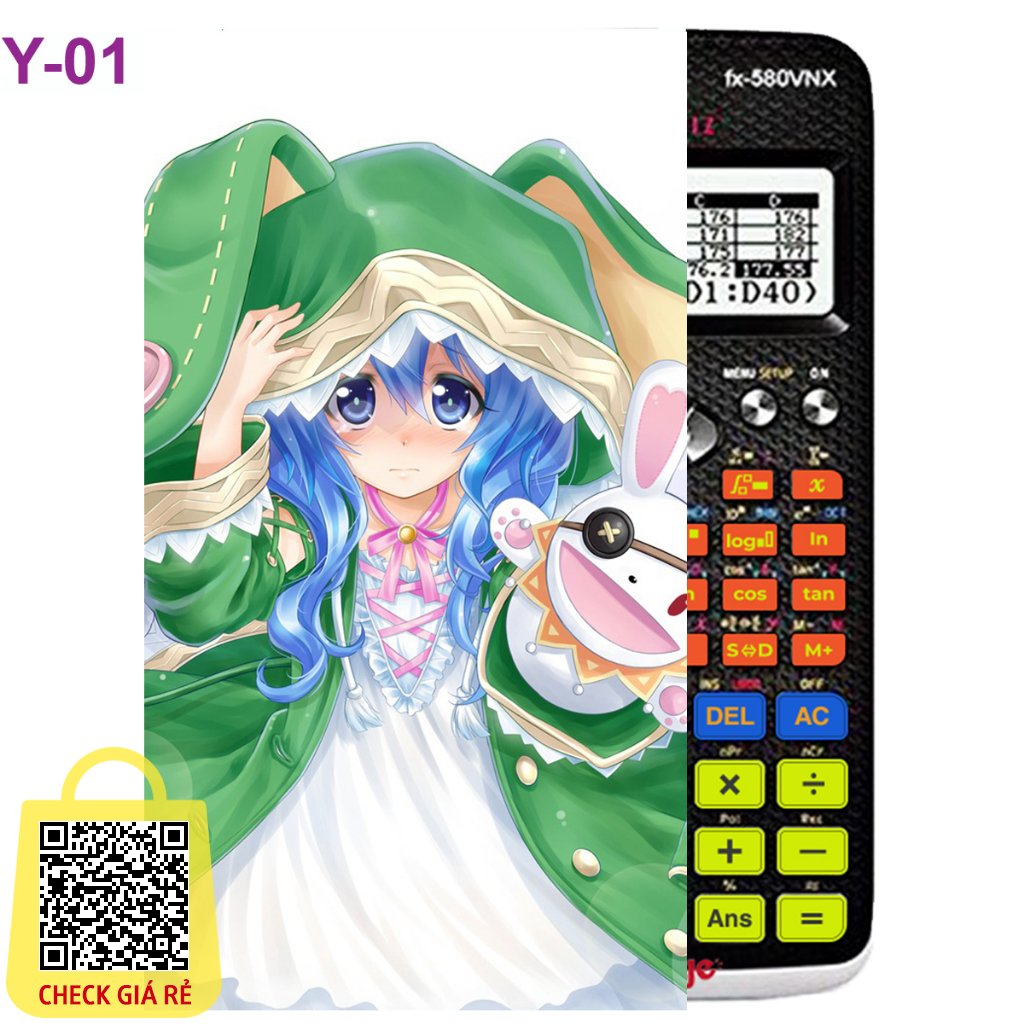 Decal - hình dán Máy tính CASIO fx570, fx580, Nhân vật Yoshino anime Date A Live