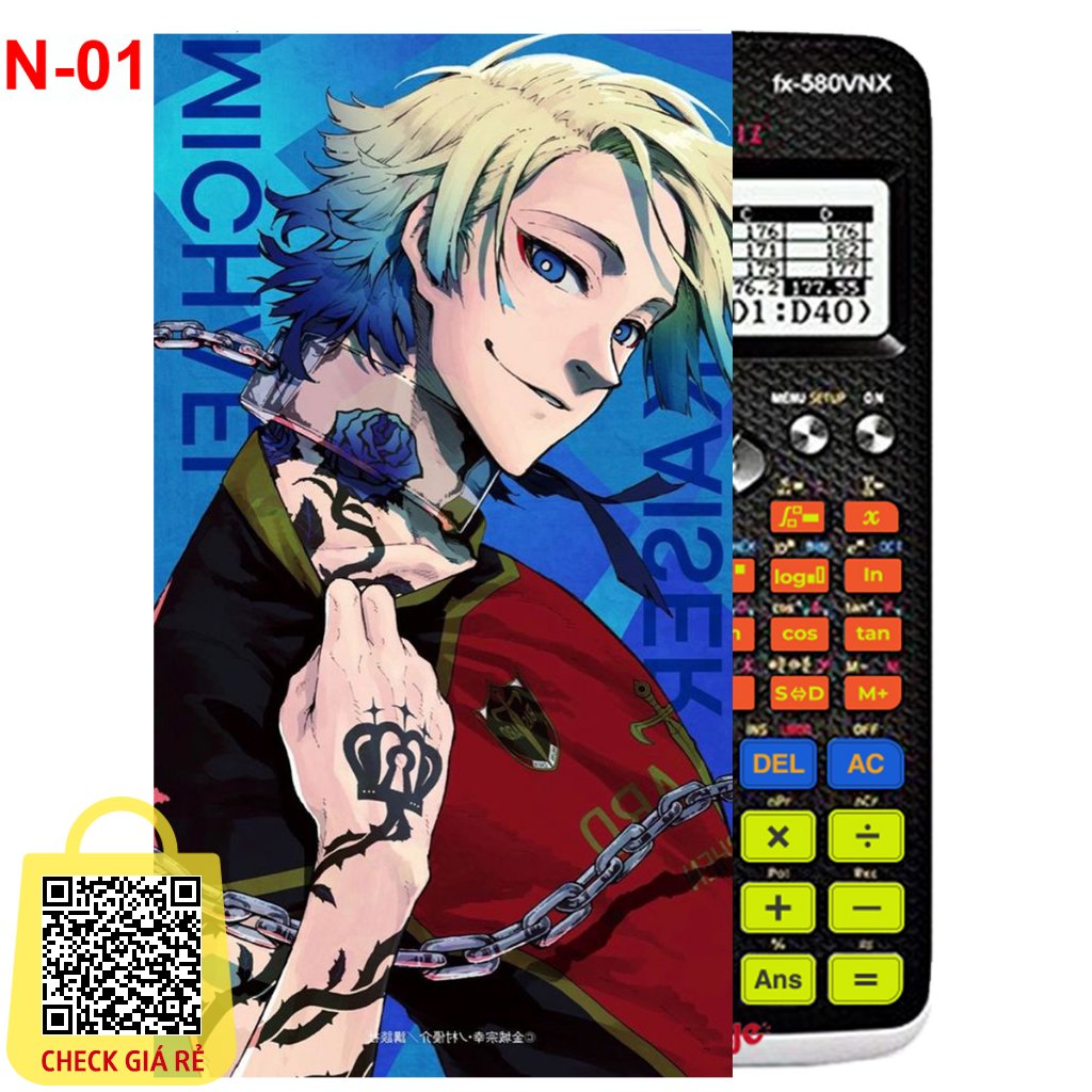 Decal - Hình dán Máy tính CASIO fx570, fx580anime BLue Lock (nhiều mẫu)