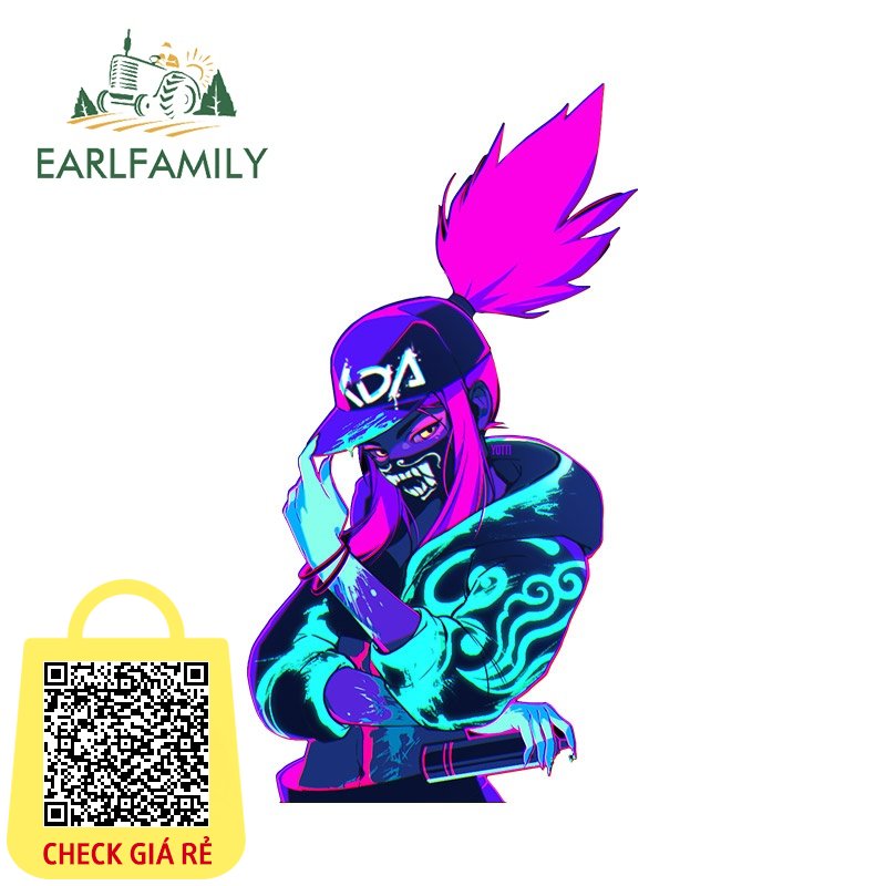 Earlfamily 13cm x 7.1cm Akali Liên Minh Huyền Thoại Xe Dán Cửa Sổ Cản Thân Cây Điều Hòa Decal DIY Campervan Mũ Bảo Hiểm Kem Chống Nắng Đồ Họa