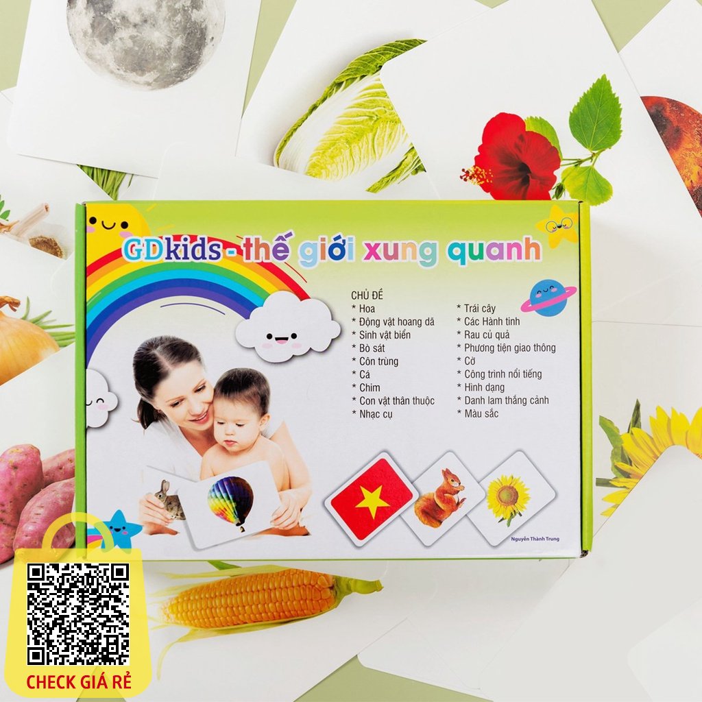 Flashcard GDkids dạy trẻ thế giới xung quanh theo phương pháp Glenn Doman ( 300 Thẻ )