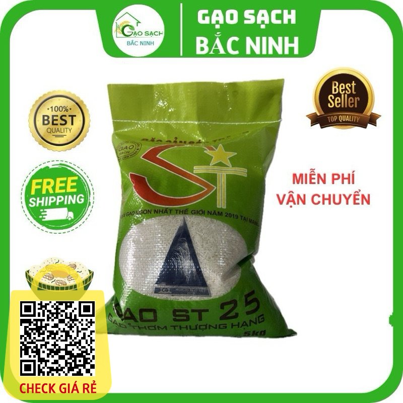 gạo st25 túi 5kg dẻo cơm đậm vị