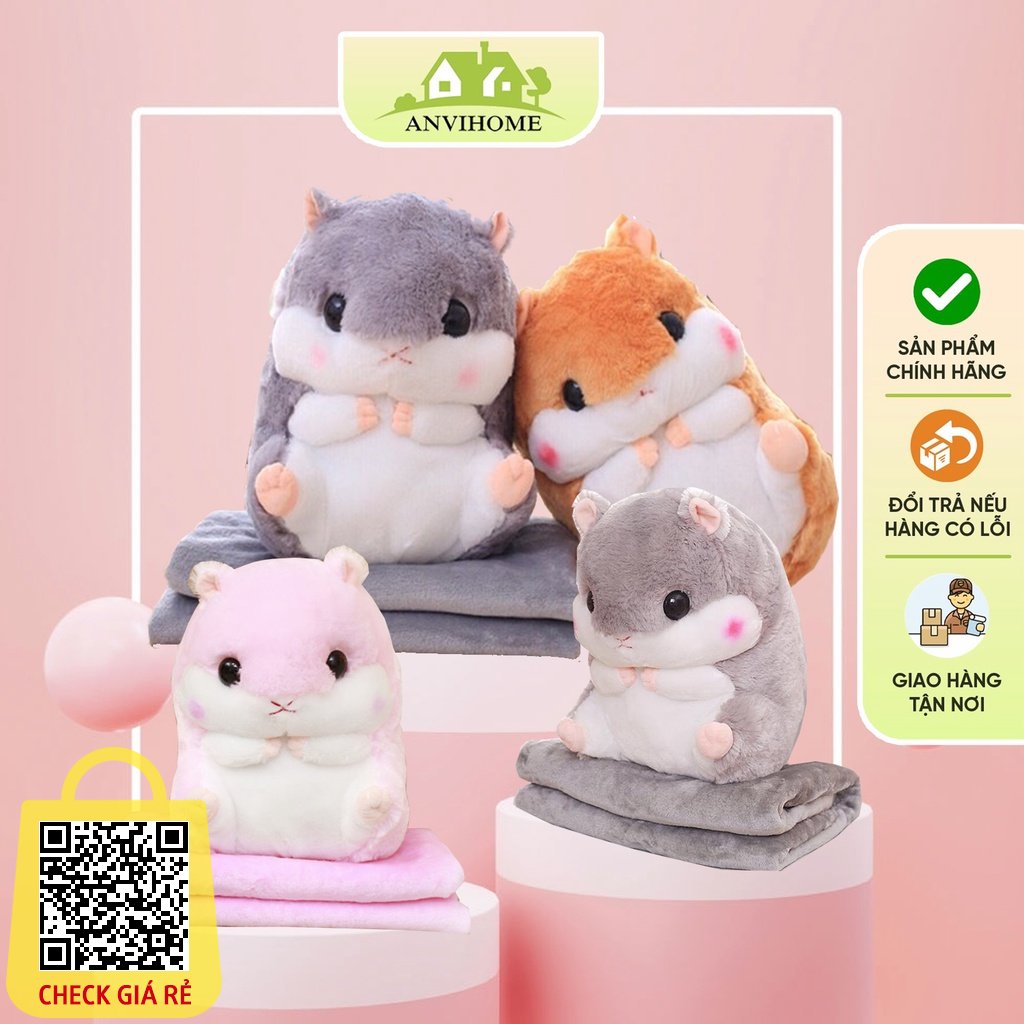 Gấu bông Chuột Hamster kèm chăn ANVIHOME