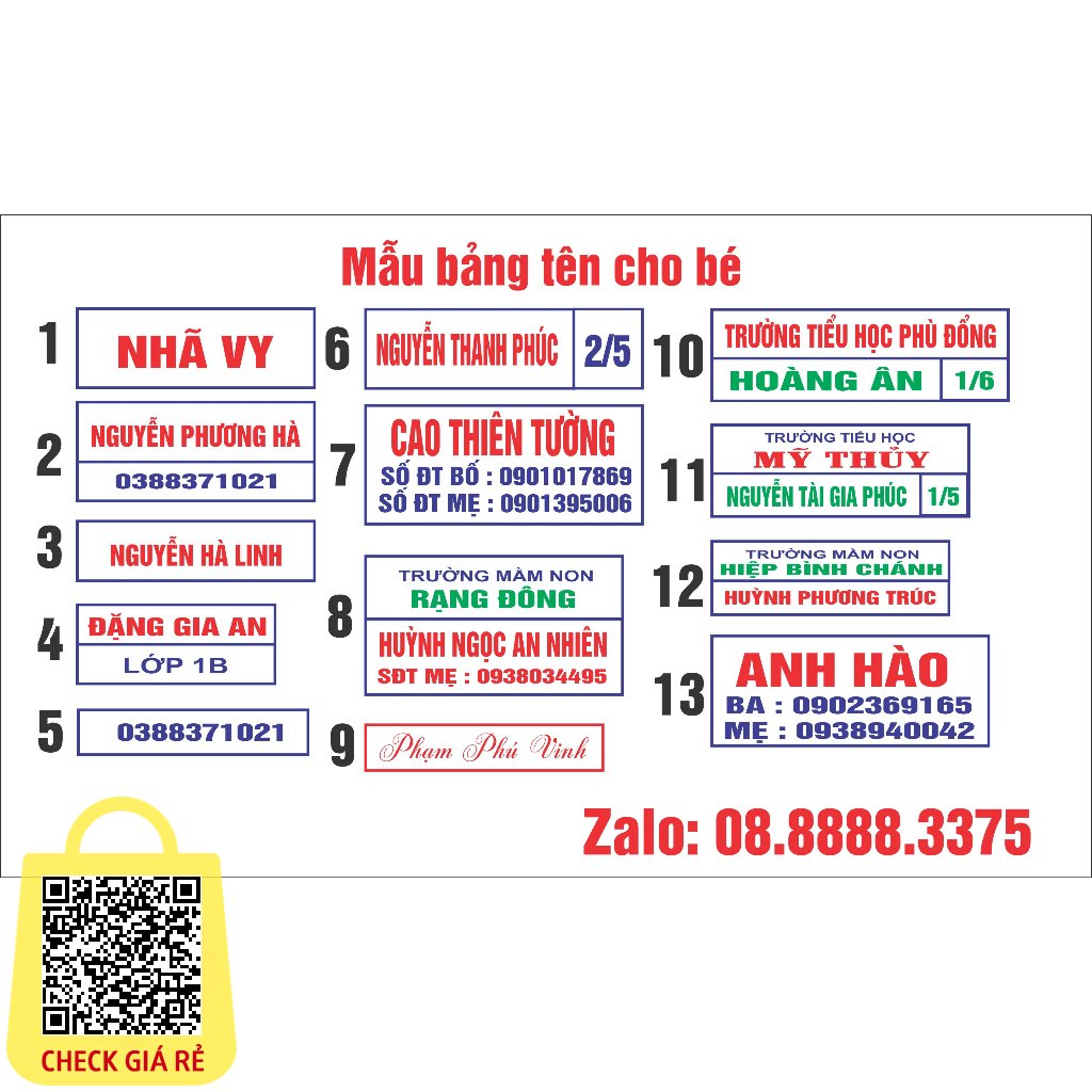 [Giao-1H]-Bảng tên cho bé - bảng tên - phù hiệu học sinh - cấp 1 - cấp 2 - cấp 3 - THCS - THPT - mầm non - mẫu giáo