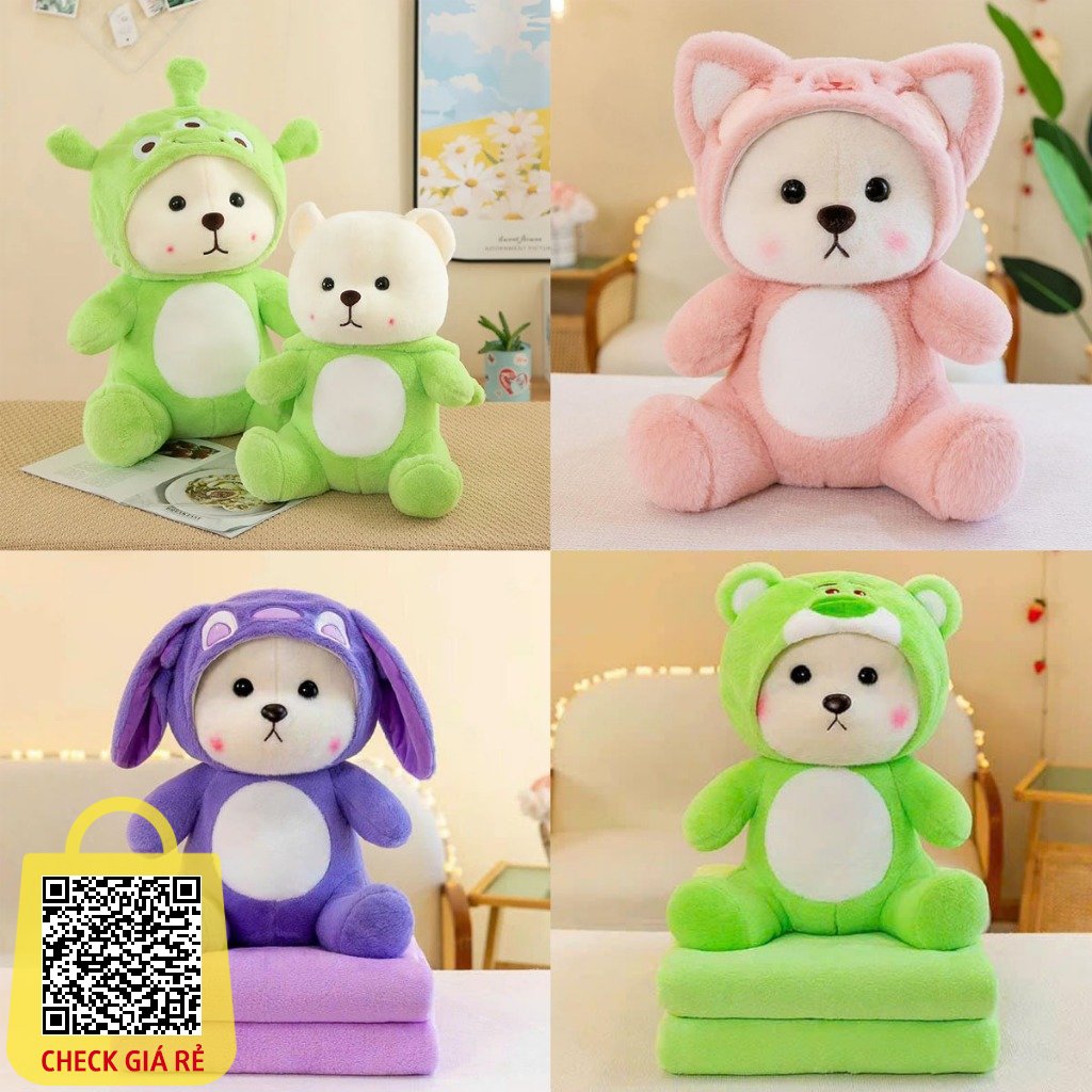 Gối Ôm Gấu Lena ANVIHOME gấu bông LENA TEDDY ANVIHOME - Lena đội nón mũ gấu dâu các size 35cm/45cm/60cm