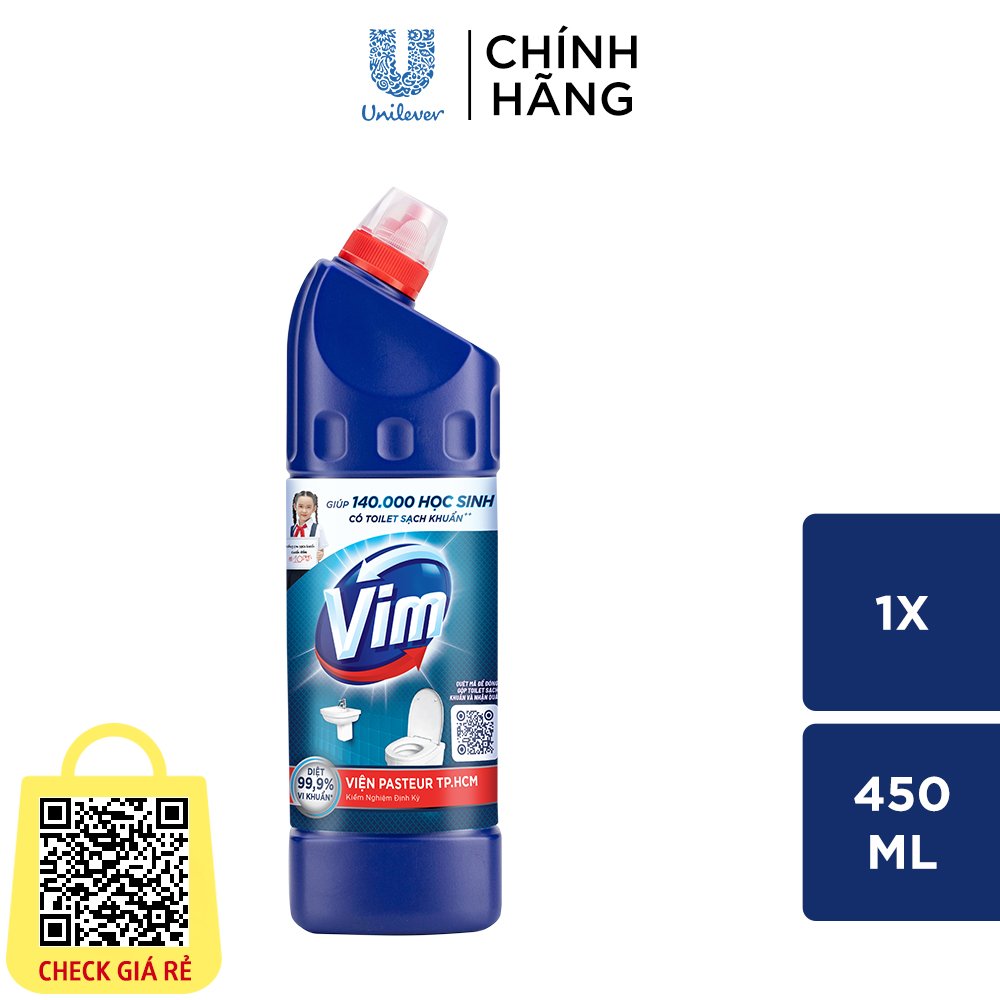 [HC Gift] Gel Tẩy Bồn Cầu Vim Trắng Sáng | 450ml/chai