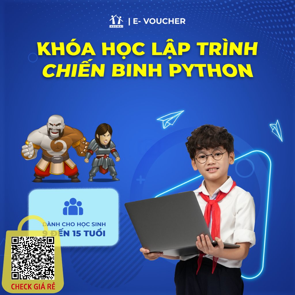 HOCMAI Khóa học Chiến Binh Python dành cho trẻ từ 9 đến 15 tuổi Toàn quốc [E-Voucher]