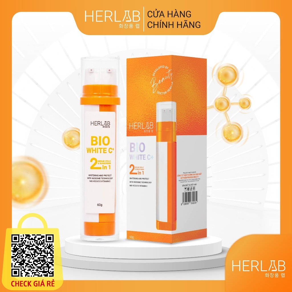 Kem chống nắng 2 lõi 8 màn lọc Bio White C+ HERLAB (60g)