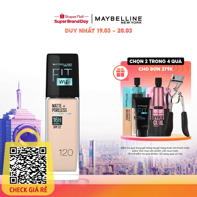 Kem Nền Mịn Nhẹ Kiềm Dầu Fit Me Maybelline Matte Poreless Foundation 30ml