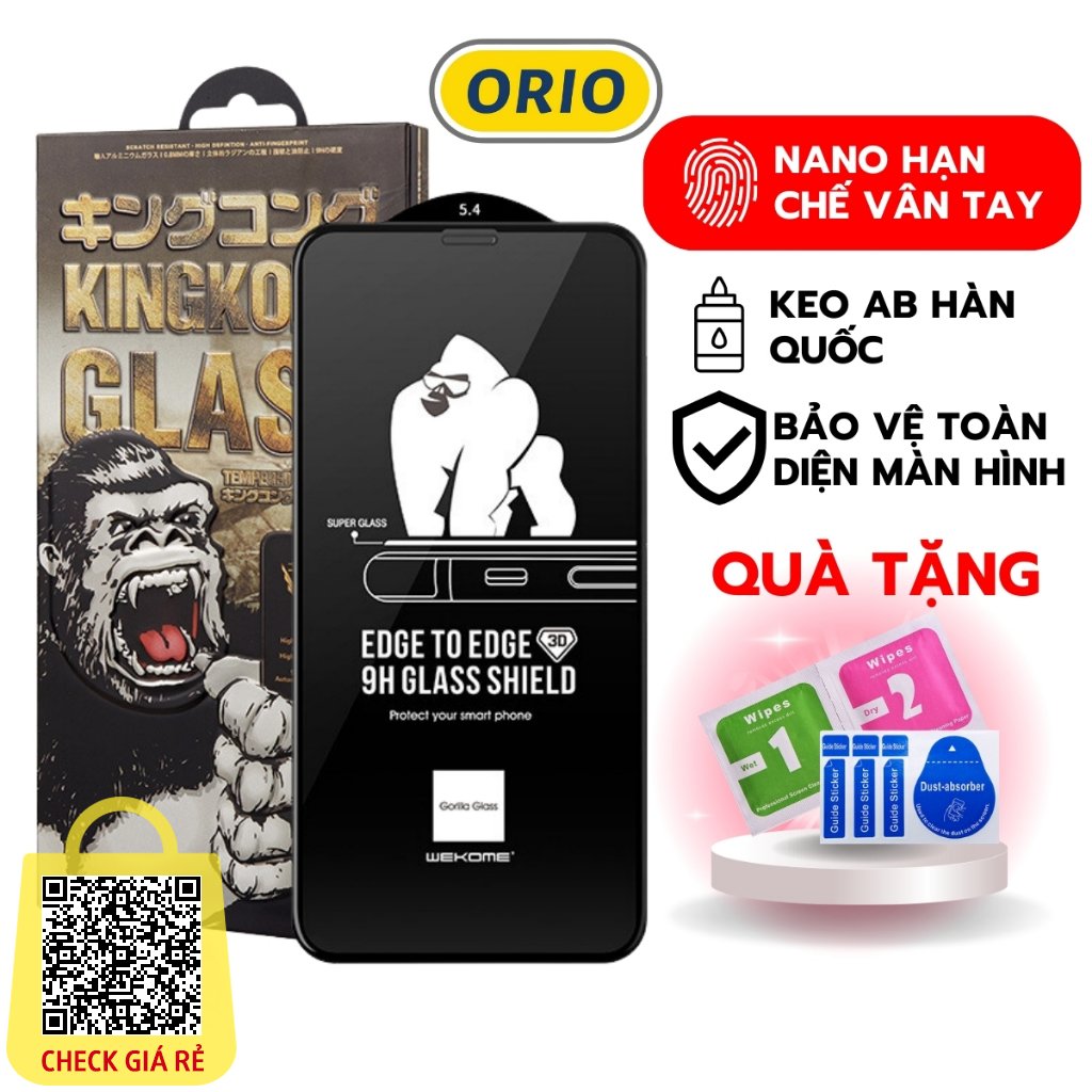 Kính cường lực iphone KingKong wtp-009 full màn 6/6s/7/8/x/xs/xr/xsmax/11/12/13/1415/plus/pro/promax - ORIO [K-A]