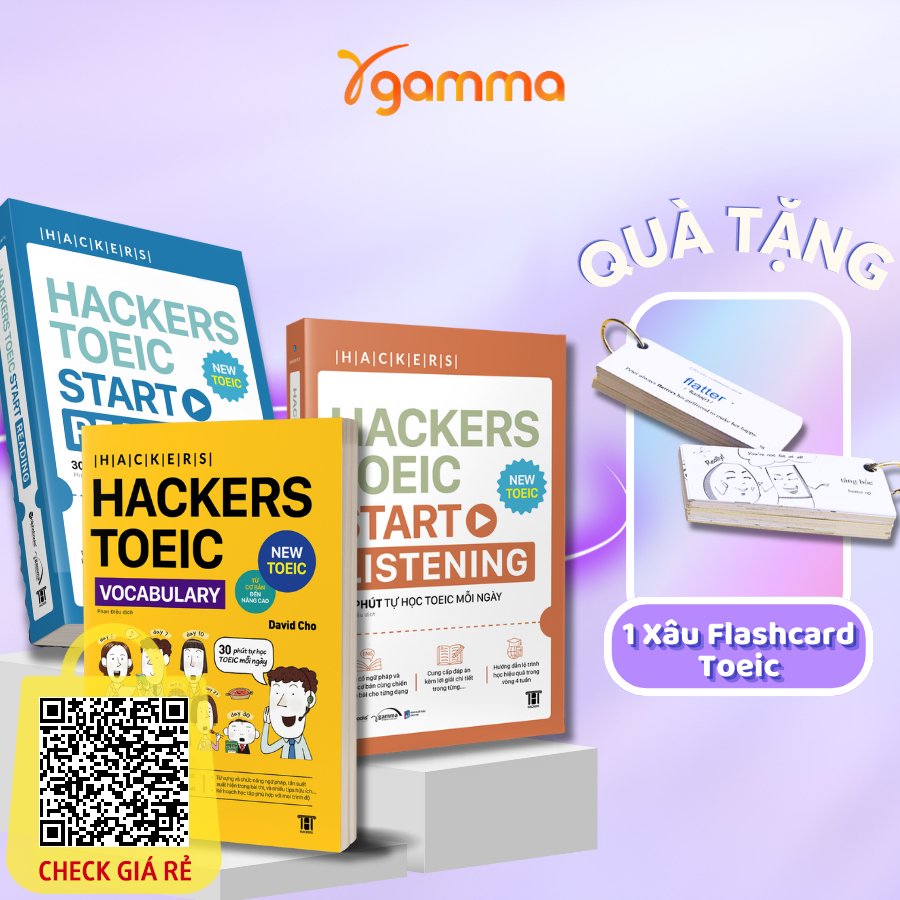 Lẻ/Combo Sách Hackers Toeic Start Listening + Reading + Vocabulary MỤC TIÊU 400+ (Top 100) (Alpha Books)