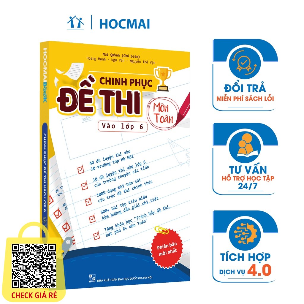 [LỚP 5] Sách Chinh Phục Đề Thi Vào Lớp 6 Môn Toán - Bộ đề chuẩn ôn luyện thi vào lớp 6 chất lượng cao - HOCMAI