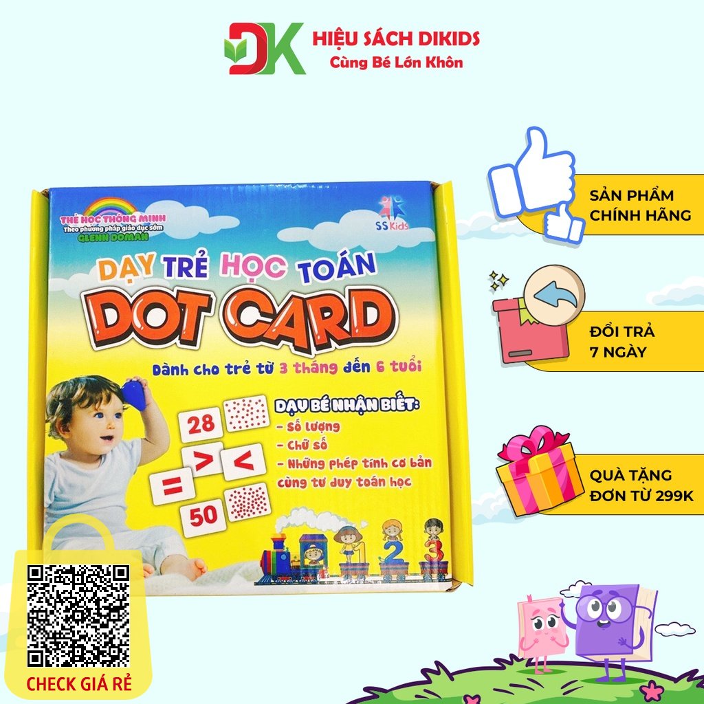 [Mã BMLT35 giảm đến 35K đơn 99K] Bộ flashcard thẻ chấm học Toán thông minh Dot Card giúp bé nhận biết số lượng và chữ số