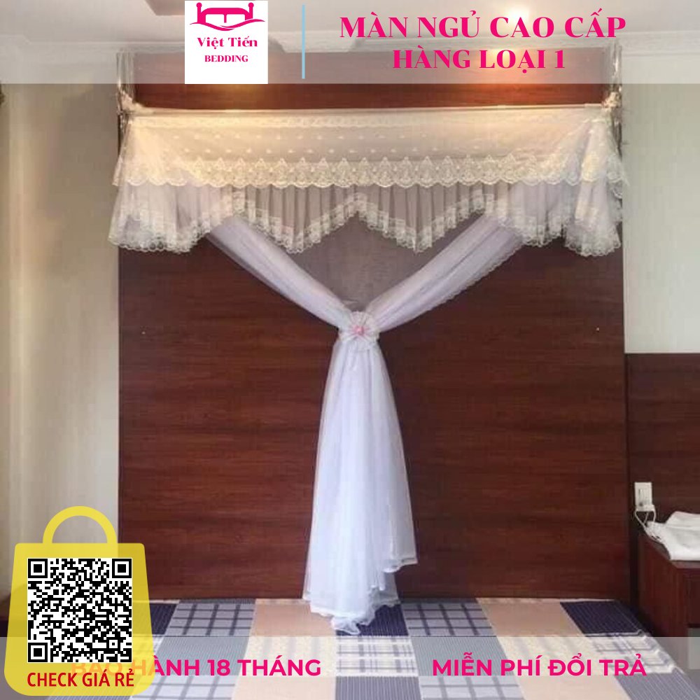 Màn Khung Xếp Khoan Tường VT  Vải Tuyn Lạnh Cao Cấp Loại 1