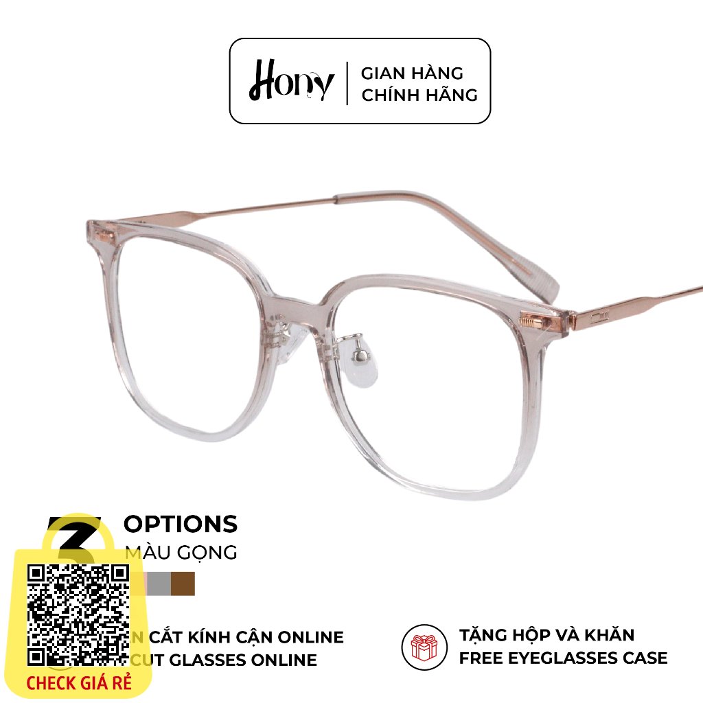 Mắt kính Unisex thời trang HONY - Gọng Acetate dáng vuông bo tròn mẫu mới cá tính